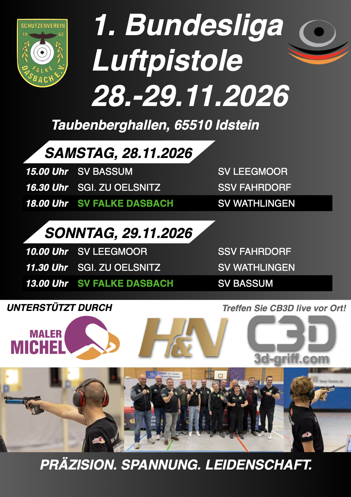 Flyer zur Bundesliga-Saison 2026/2027 des SV Falke Dasbach